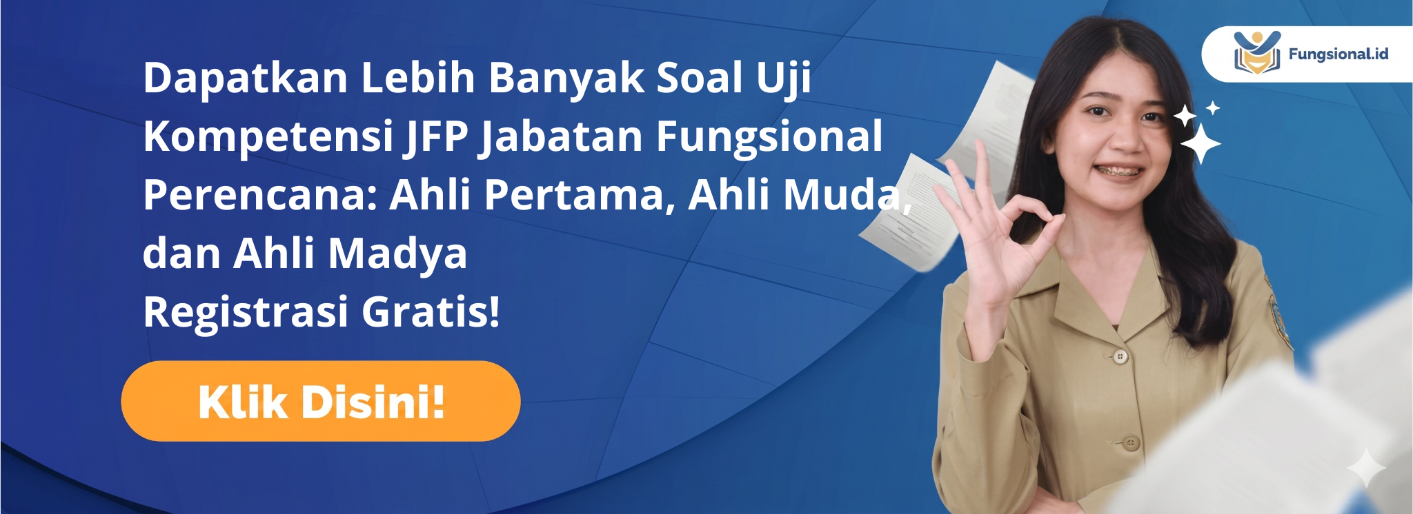 banner Soal Uji Kompetensi JFP Jabatan Fungsional Perencana: Ahli Pertama, Ahli Muda, dan Ahli Madya 
