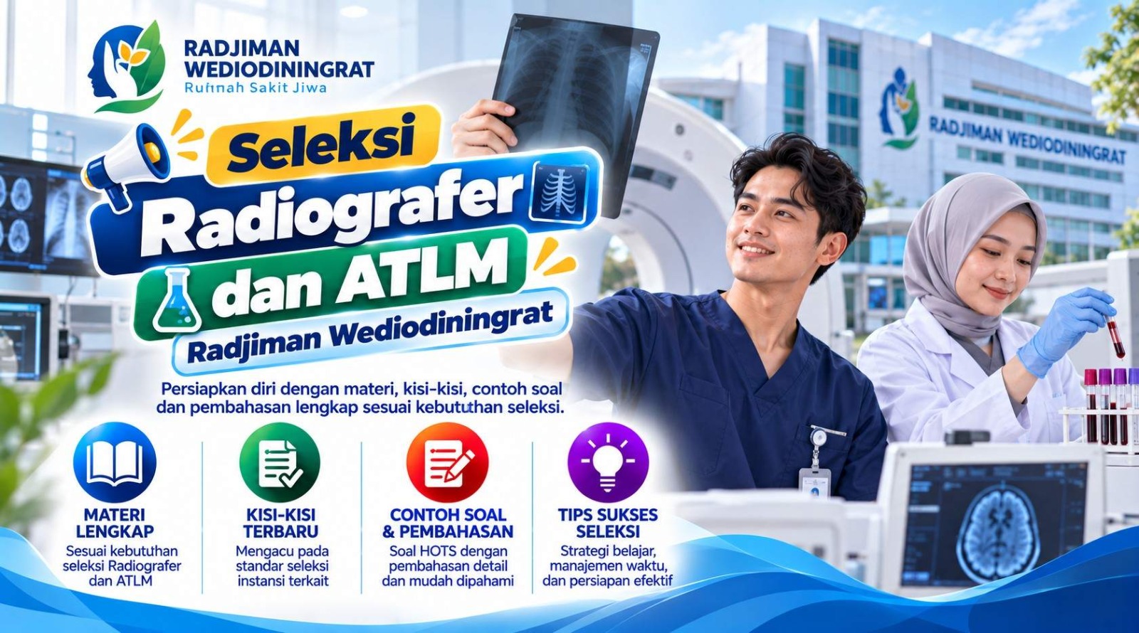 Soal Tes Online Seleksi Radiografer dan ATLM Radjiman Wediodiningrat + Materi Lengkap