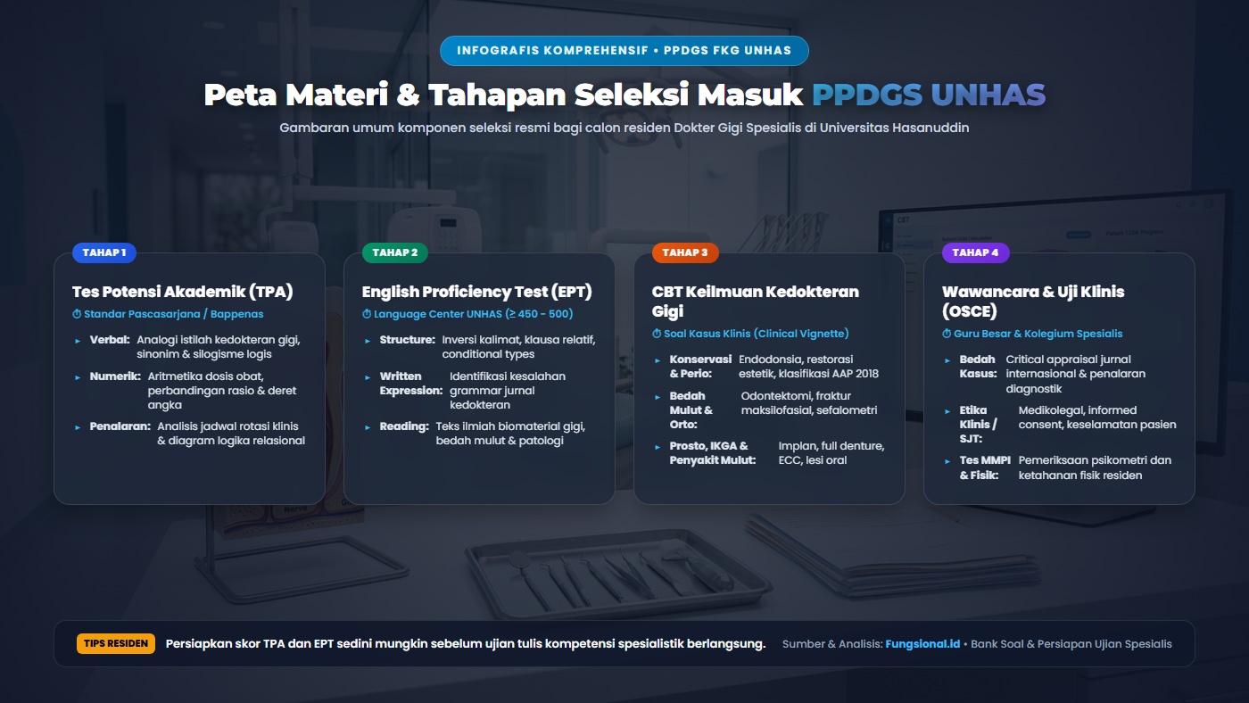 Peta Materi dan Alur Ujian Seleksi PPDGS Universitas Hasanuddin